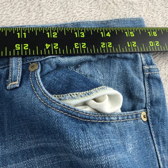 Abercrombie & Fitch Womens Jeans Size 6L Distressed Slim Straight Leg Blue Denim - Picture 4 of 15